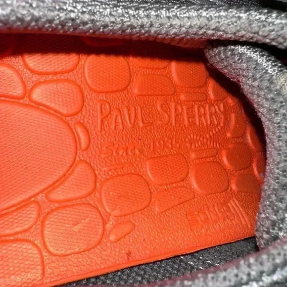 Men's Sperry Sneakers, Gray & Orange Size 9 Boat Shoes - Picture 4 of 12